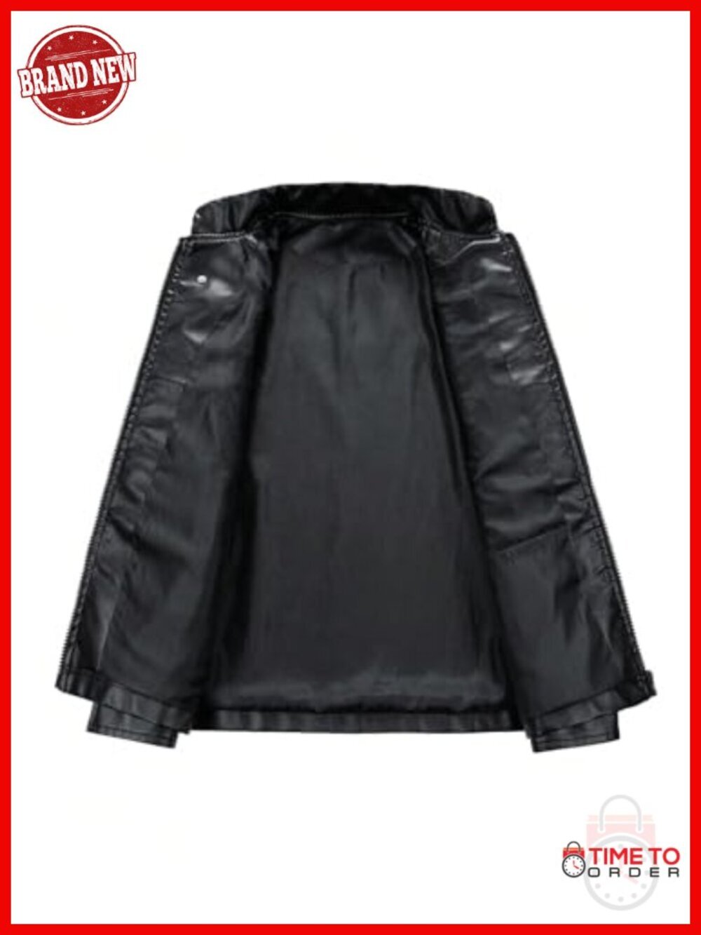 Faux Leather Motorcycle Jacket Y2k Racing Graphic Bomber Coat Streetwear - Picture 4 of 5